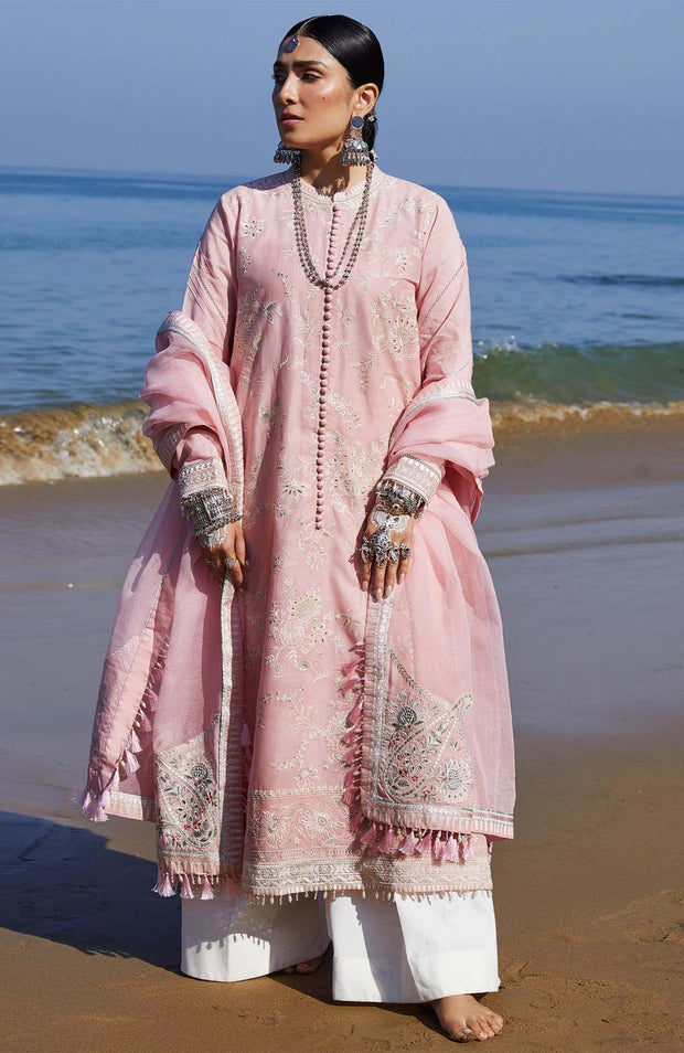 Zara_Shahjahan - Lawn Unstitched'24 By Zara Shahjahan Embroidered Lawn Suit Unstitched 3 Piece LUZS24L 1A - Summer Collection - aubranz.com