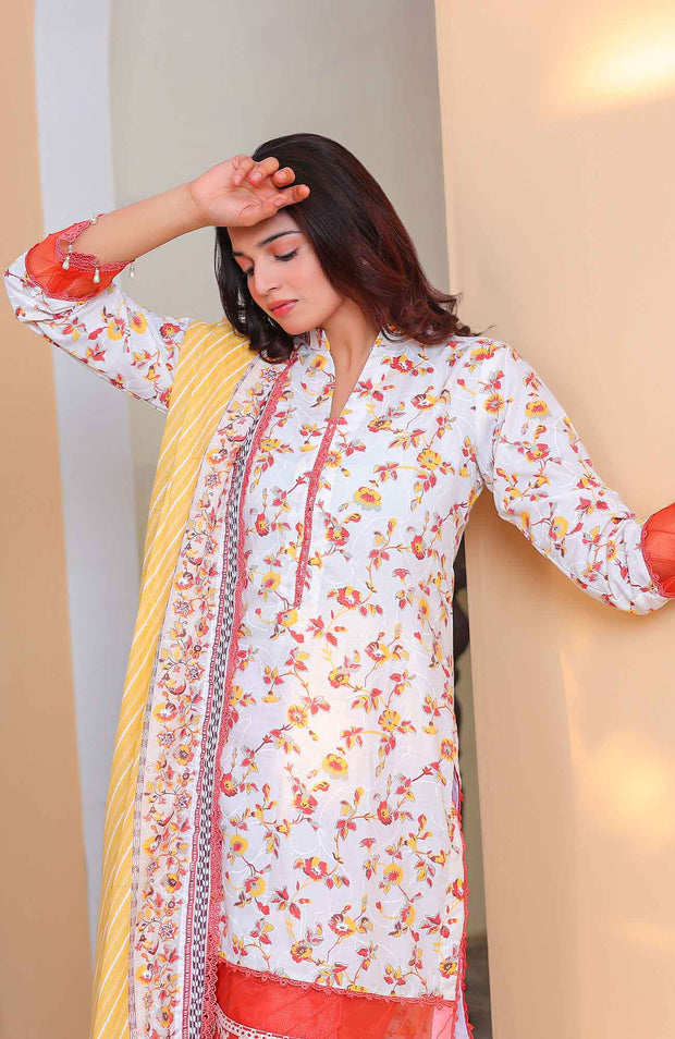 Abtextiles - Meerub Ikat Vol 2 Wrinkle Free Collection'25 By Ab Textile Embroidered Lawn Suit Unstitched 3 Piece - Summer Collection - aubranz.com