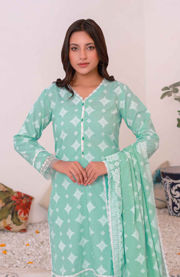 Abtextiles - Meerub Ikat Wrinkle Free Collection'25 By Ab Textiles Embroidered Lawn Suit Unstitched 3 Piece - Summer Collection - aubranz.com