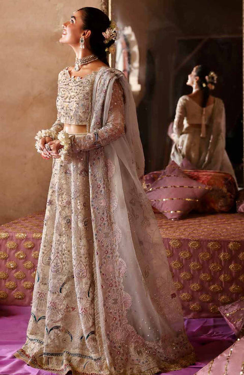 Nureh - Jhoomro By Nureh Embroidered Organza Suit Unstitched 3 Piece - aubranz.com
