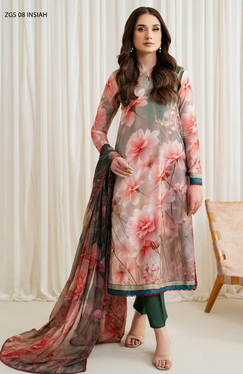 Zarif - Prints by Zarif Georgette Silk'24 Unstitched 3 Piece - WINTER COLLECTION - aubranz.com