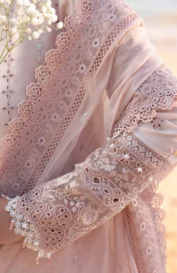 Imrozia - Hania Luxury Lawn'25 By Imrozia Embroidered Suit Unstitched 3 Piece - Summer Collection - aubranz.com