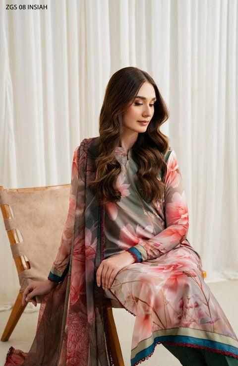 Zarif - Prints by Zarif Georgette Silk'24 Unstitched 3 Piece - WINTER COLLECTION - aubranz.com