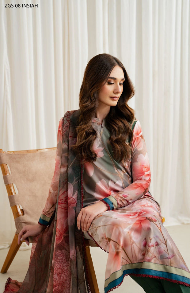 Zarif - Prints by Zarif Georgette Silk'24 Unstitched 3 Piece - WINTER COLLECTION - aubranz.com