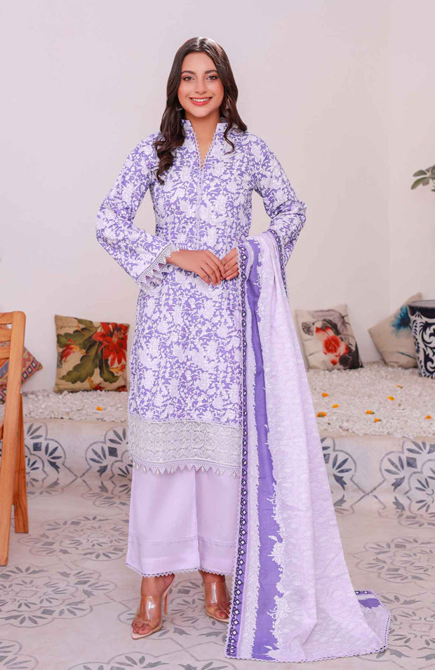 Abtextiles - Meerub Ikat Wrinkle Free Collection'25 By Ab Textiles Embroidered Lawn Suit Unstitched 3 Piece - Summer Collection - aubranz.com