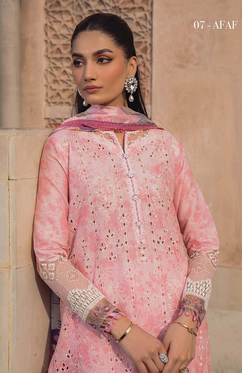 Xenia - Farozaan By Xenia Embroidered Lawn suit Unstitched 3 Piece XNFRZ24L 07 - Afef - Summer Collection - aubranz.com