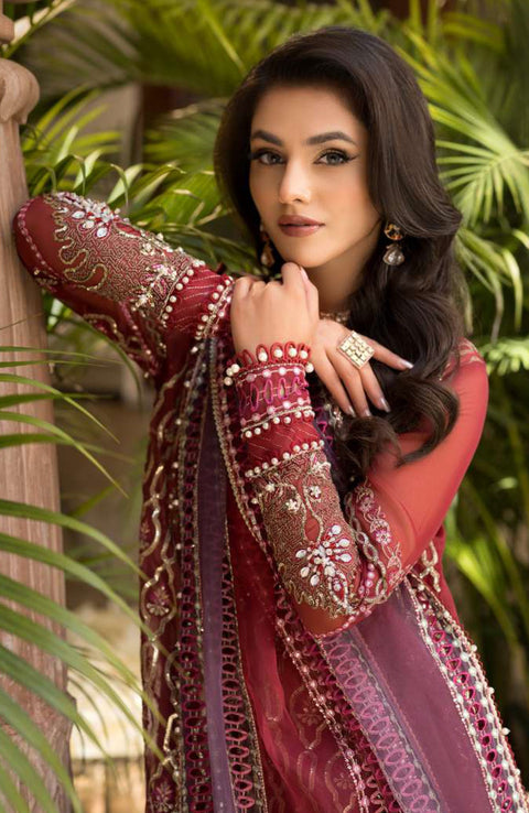 Elaf - Celebrations by Elaf Embroidered Organza Suit Unstitched 4 Piece - Formal Collection - aubranz.com