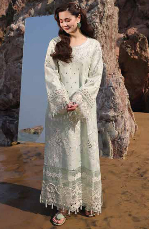 Imrozia - Hania Luxury Lawn'25 By Imrozia Embroidered Suit Unstitched 3 Piece - Summer Collection - aubranz.com