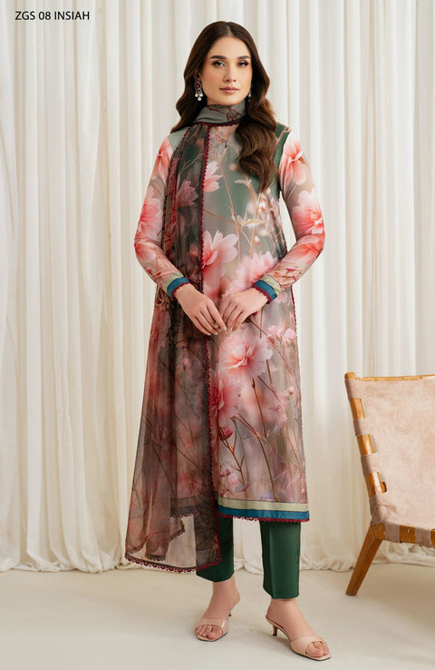 Zarif - Prints by Zarif Georgette Silk'24 Unstitched 3 Piece - WINTER COLLECTION - aubranz.com