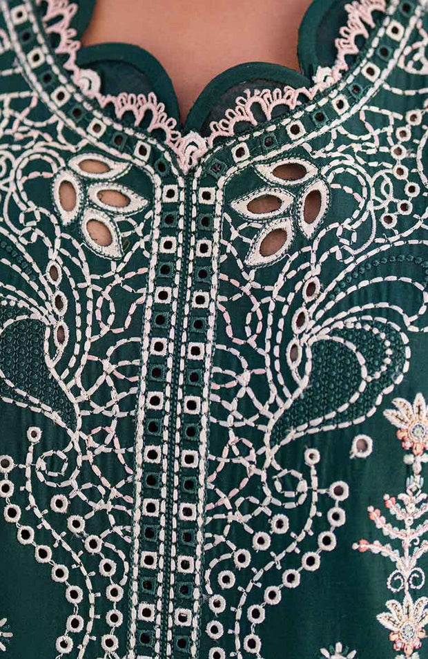 Qalamkar - Qalamkar Sahil Luxury Lawn'25 Embroidered Suit Unstitched 3 Piece - Summer Collection - aubranz.com