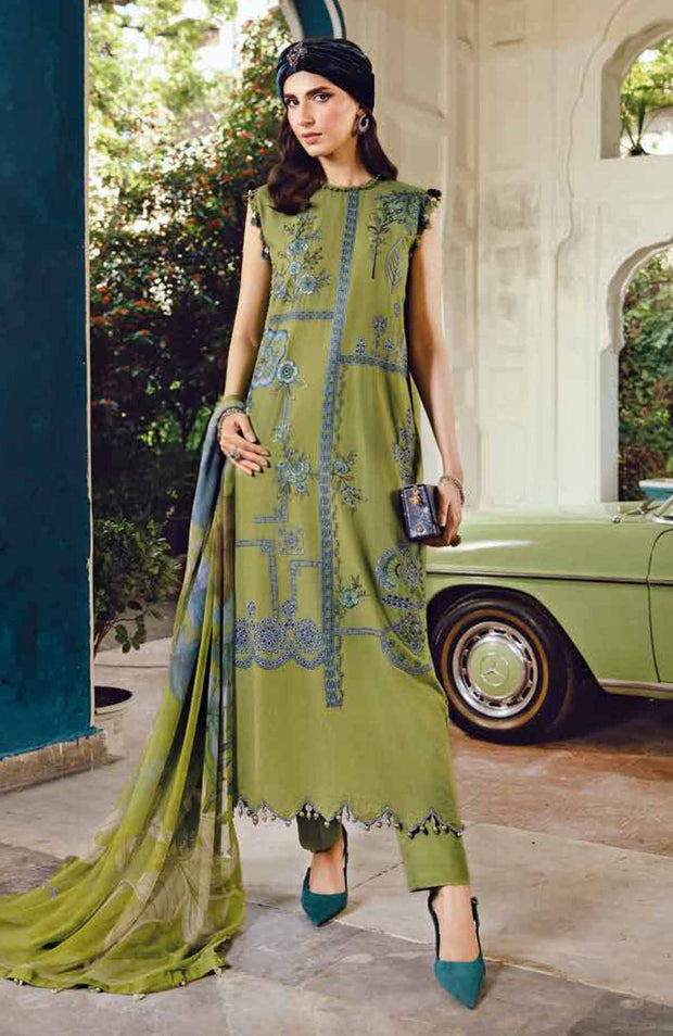 Mariab - M Prints Intermix Fall Edit'25 By Maria B Embroidered Cambric Suits Unstitched 3 Piece - Winter Collection - aubranz.com