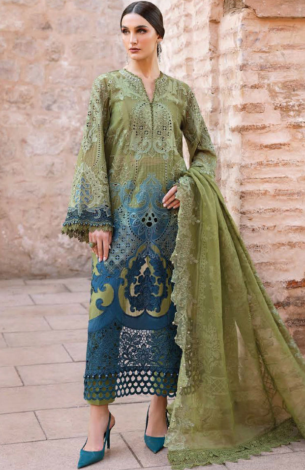 Mariab - Maria B Voyage a'Luxe x Morocco Luxury Lawn'25 Embroidered Suits Unstitched 3 Piece - Summer Collection - aubranz.com