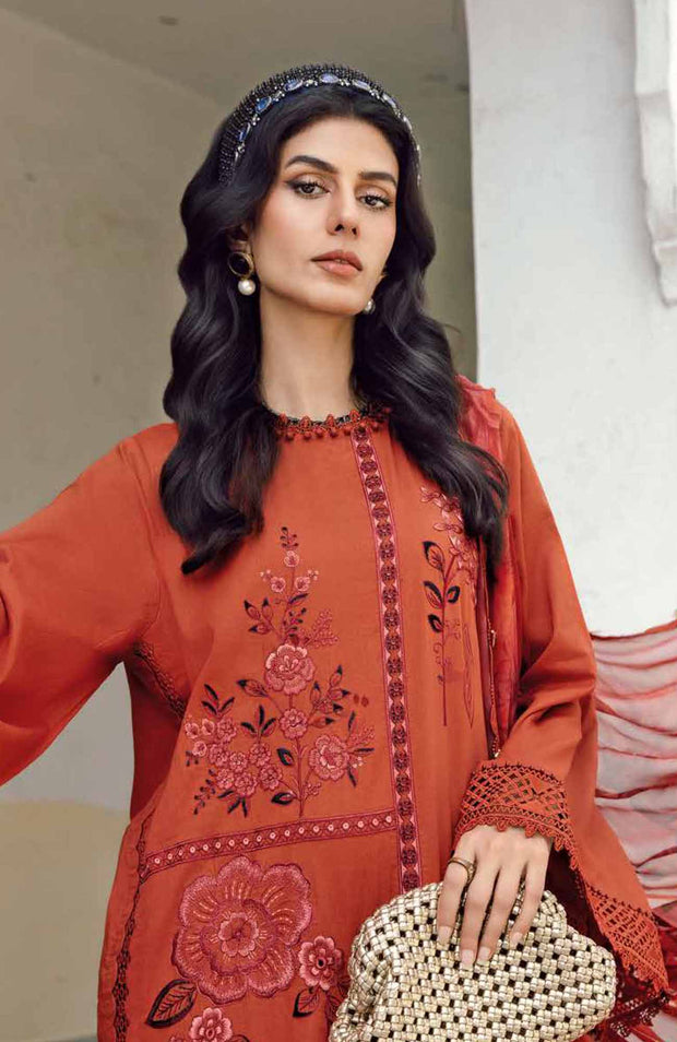 Mariab - M Prints Intermix Fall Edit'25 By Maria B Embroidered Cambric Suits Unstitched 3 Piece - Winter Collection - aubranz.com