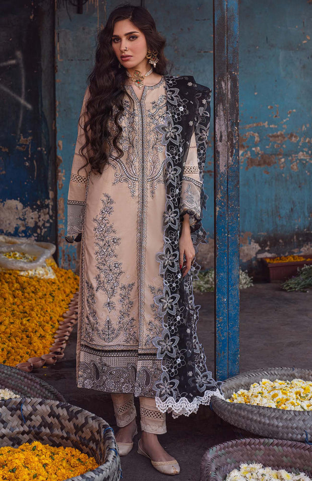 Sahane - Sahakari By Sahane Embroidered Lawn Suit Unstitched 3 Piece SHNSK24L09 Luxury Lawn - aubranz.com
