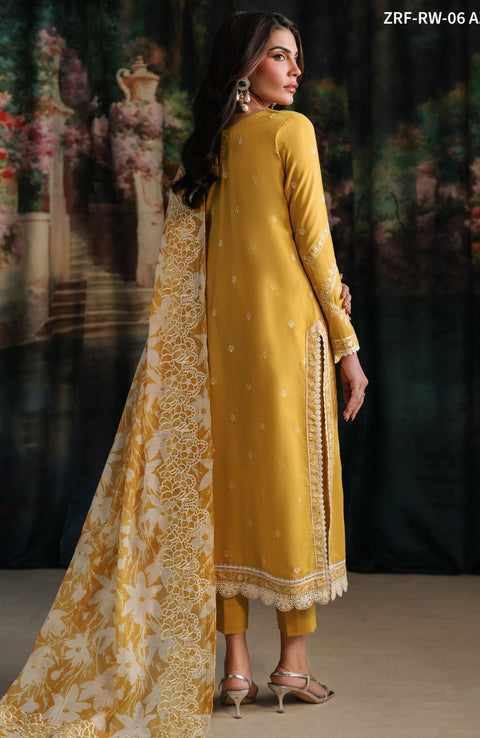 Zarif - ZARIF EMBROIDERED RAW SILK SUITS UNSTITCHES 3 PIECE - WINTER COLLECTION - aubranz.com
