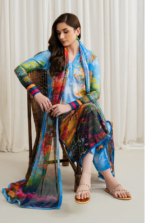 Zarif - Prints by Zarif Georgette Silk'24 Unstitched 3 Piece - WINTER COLLECTION - aubranz.com