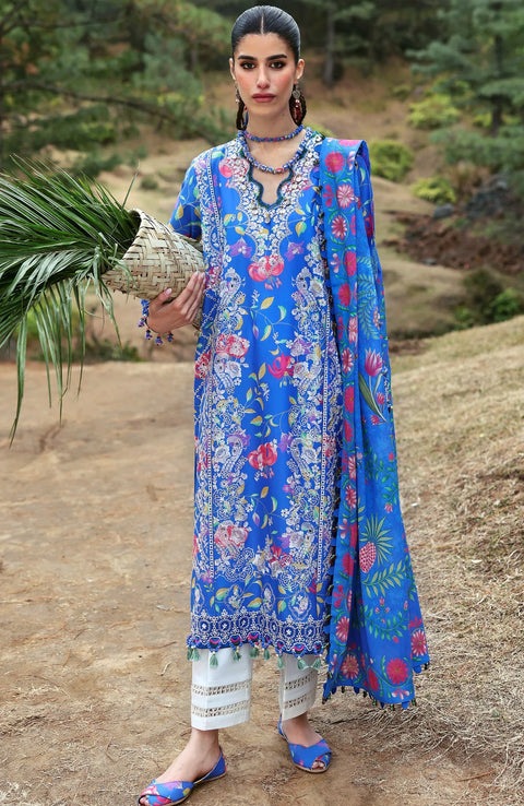 Zaha - Neelum Lawn'25 by Zaha Embroidered Suit Unstitched 3 piece - Summer Collection - aubranz.com