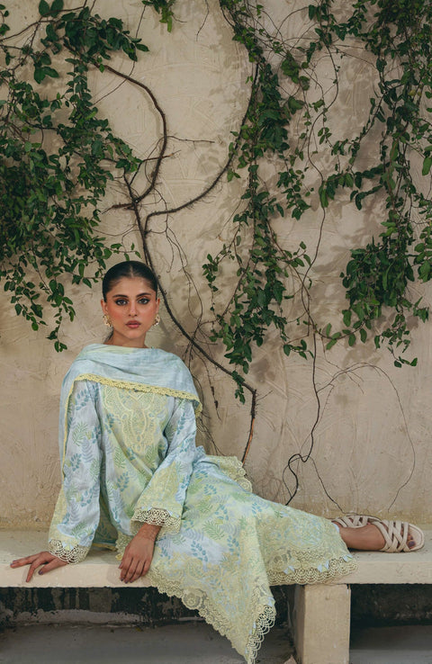 Abyaan - Aabyaan Shezlin Chikankari Lawn'25 Embroidered Suit Unstitched 3 Piece - Summer Collection - aubranz.com