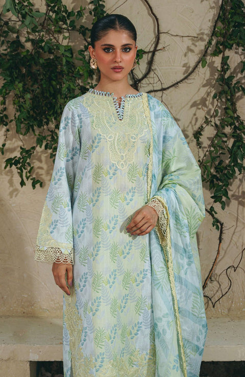 Abyaan - Aabyaan Shezlin Chikankari Lawn'25 Embroidered Suit Unstitched 3 Piece - Summer Collection - aubranz.com