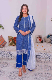 Abtextiles - Meerub Ikat Wrinkle Free Collection'25 By Ab Textiles Embroidered Lawn Suit Unstitched 3 Piece - Summer Collection - aubranz.com