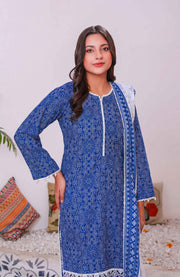 Abtextiles - Meerub Ikat Wrinkle Free Collection'25 By Ab Textiles Embroidered Lawn Suit Unstitched 3 Piece - Summer Collection - aubranz.com