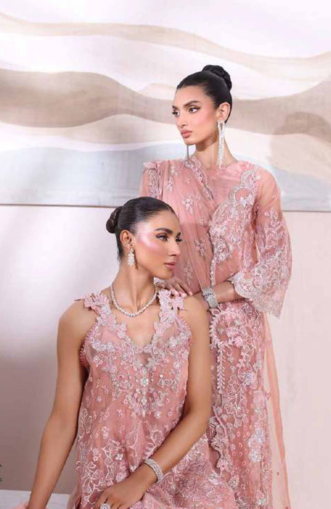 Sadiaasad - De Luxe'24 Noor By Saadia asad Embroidered Chiffon Suit Unstitched 3 Piece - aubranz.com