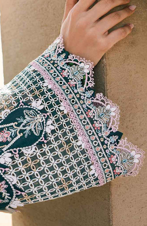 Qalamkar - Qalamkar Sahil Luxury Lawn'25 Embroidered Suit Unstitched 3 Piece - Summer Collection - aubranz.com