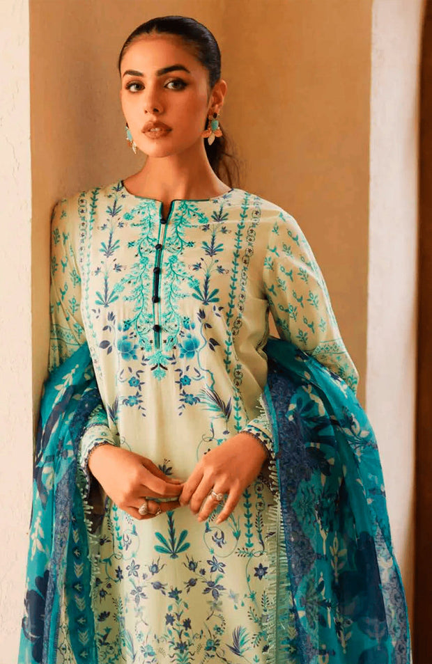 Freesia - Freesia Premium Lawn'25 Embroidered Suits Unstitched 3 Piece - Summer Collection - aubranz.com