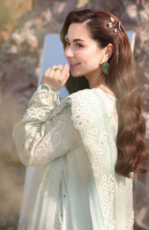 Imrozia - Hania Luxury Lawn'25 By Imrozia Embroidered Suit Unstitched 3 Piece - Summer Collection - aubranz.com