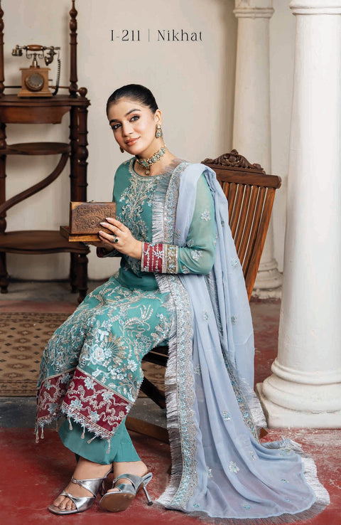 Imrozia - Sitarah'24 by Imrozia Embroidered Chiffon Suit Unstitched 3 Piece - Formal Collection - aubranz.com
