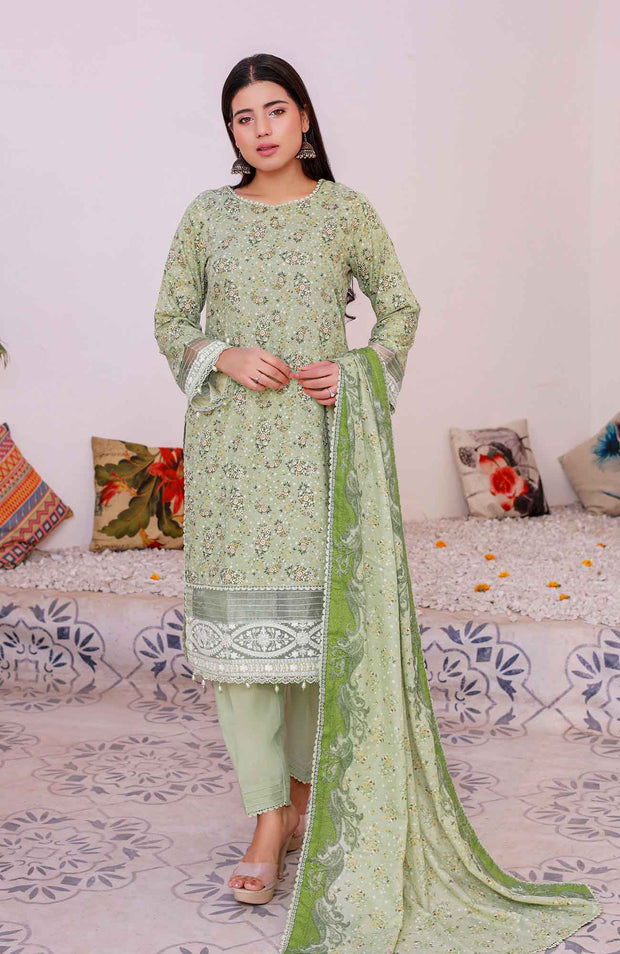 Abtextiles - Meerub Ikat Wrinkle Free Collection'25 By Ab Textiles Embroidered Lawn Suit Unstitched 3 Piece - Summer Collection - aubranz.com