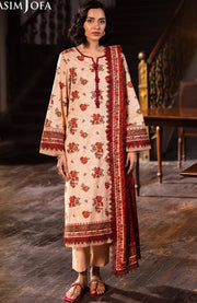 Asimjofa - Asim Jofa Lawn'25 Printed Suits Unstitched 3 Piece - Summer Collection - aubranz.com
