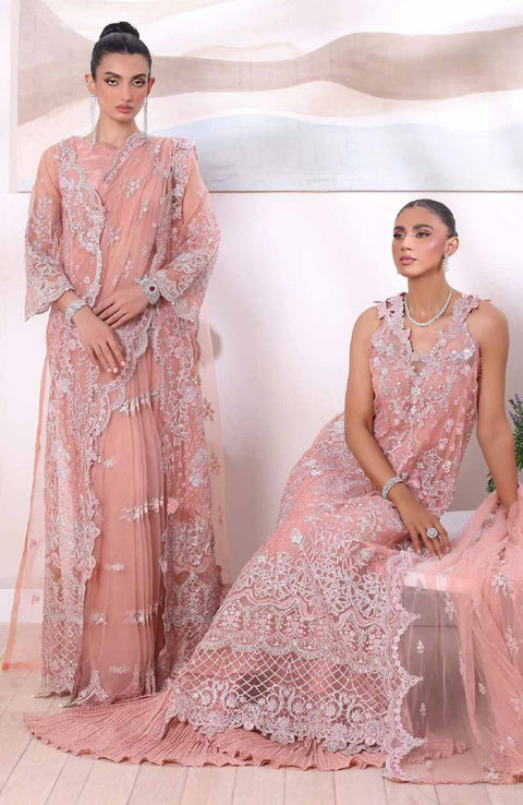 Sadiaasad - De Luxe'24 Noor By Saadia asad Embroidered Chiffon Suit Unstitched 3 Piece - aubranz.com