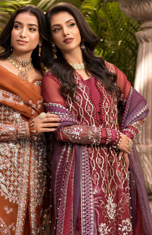 Elaf - Celebrations by Elaf Embroidered Organza Suit Unstitched 4 Piece - Formal Collection - aubranz.com