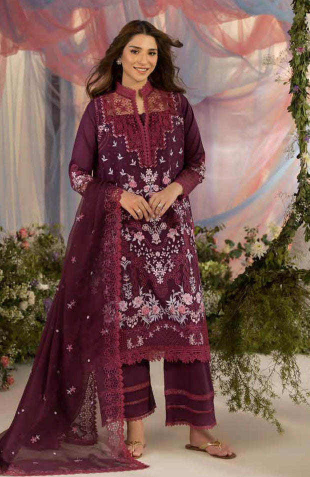 Sobia_Nazir - Sobia Nazir Luxury Lawn'25 Embroidered Suits Unstitched 3 Piece - Summer Collection - aubranz.com
