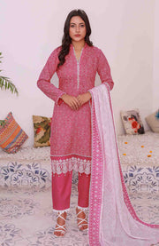 Abtextiles - Meerub Ikat Wrinkle Free Collection'25 By Ab Textiles Embroidered Lawn Suit Unstitched 3 Piece - Summer Collection - aubranz.com