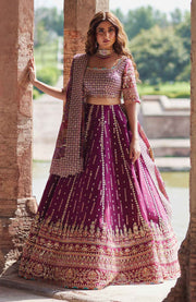 Qalamkar - Qalamkar shadmani raw silk'24 embroidered suits unstitched 3 piece - festive collection - aubranz.com