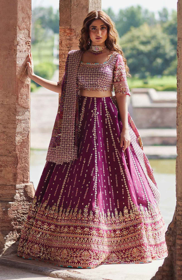 Qalamkar - Qalamkar shadmani raw silk'24 embroidered suits unstitched 3 piece - festive collection - aubranz.com