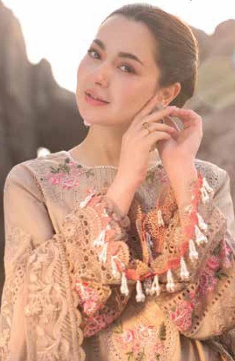 Imrozia - Hania Luxury Lawn'25 By Imrozia Embroidered Suit Unstitched 3 Piece - Summer Collection - aubranz.com