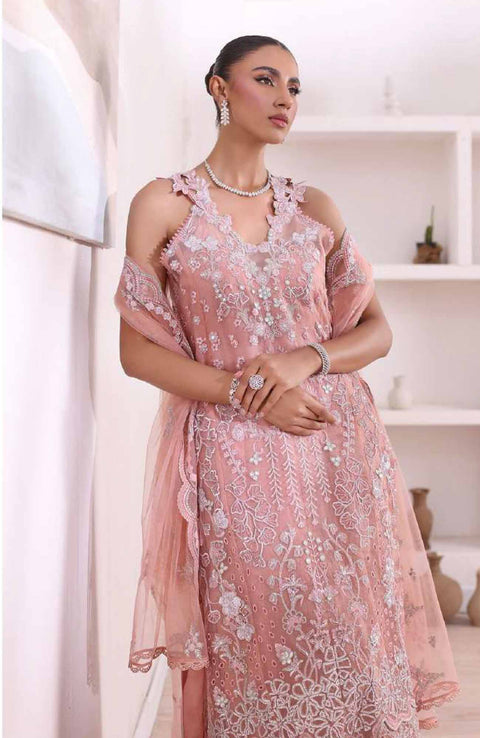 Sadiaasad - De Luxe'24 Noor By Saadia asad Embroidered Chiffon Suit Unstitched 3 Piece - aubranz.com