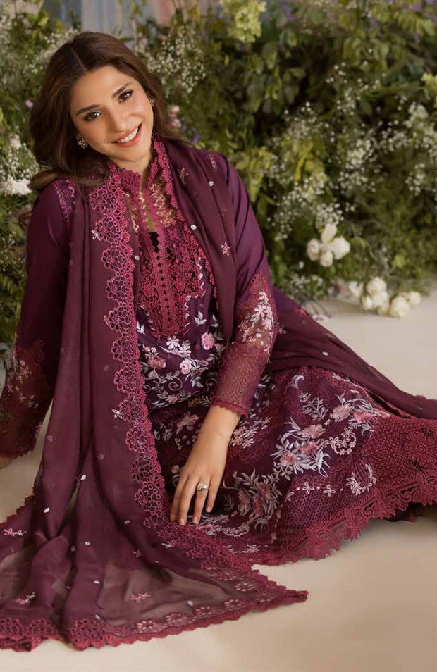 Sobia_Nazir - Sobia Nazir Luxury Lawn'25 Embroidered Suits Unstitched 3 Piece - Summer Collection - aubranz.com