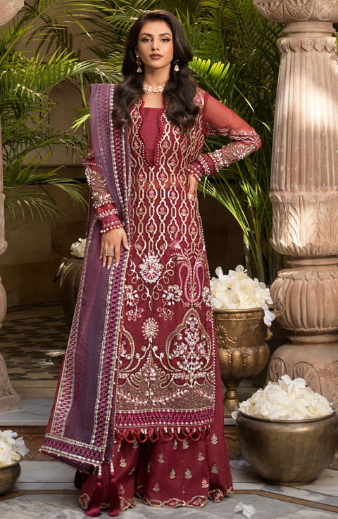 Elaf - Celebrations by Elaf Embroidered Organza Suit Unstitched 4 Piece - Formal Collection - aubranz.com