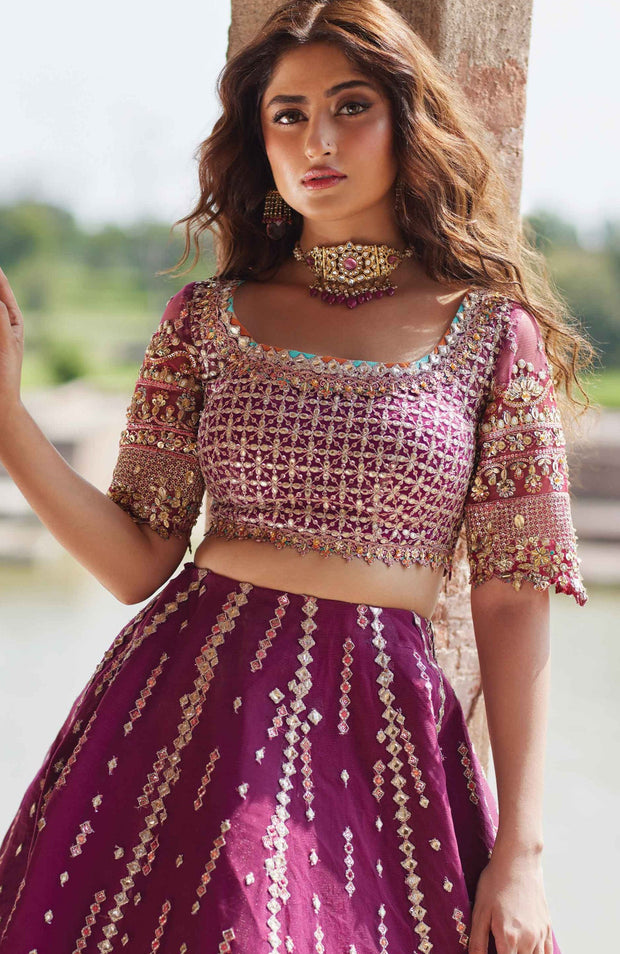 Qalamkar - Qalamkar shadmani raw silk'24 embroidered suits unstitched 3 piece - festive collection - aubranz.com