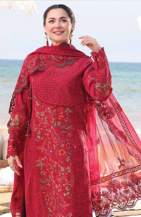 Imrozia - Hania Luxury Lawn'25 By Imrozia Embroidered Suit Unstitched 3 Piece - Summer Collection - aubranz.com