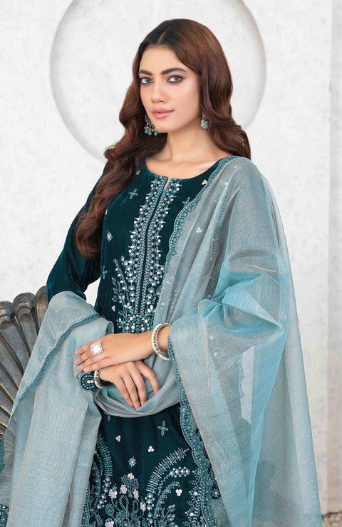 Tawakkalfabrics - VELVET REVERIE BY TAWAKKAL EMBROIDERED SUITS UNSTITCHED 3 PIECE - WINTER COLLECTION - aubranz.com