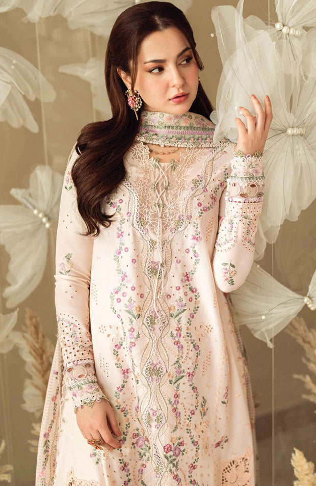 Qalamkar - Qalamkar Sahil Luxury Lawn'25 Embroidered Suit Unstitched 3 Piece - Summer Collection - aubranz.com