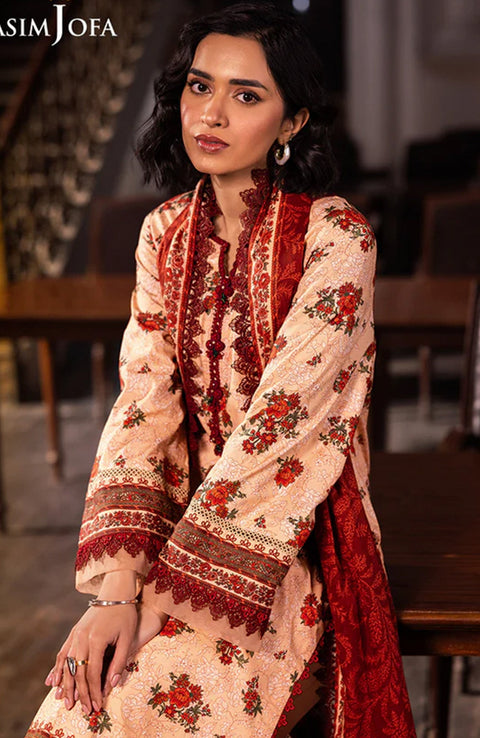 Asimjofa - Asim Jofa Lawn'25 Printed Suits Unstitched 3 Piece - Summer Collection - aubranz.com