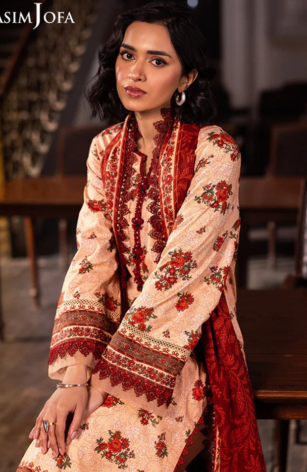 Asimjofa - Asim Jofa Lawn'25 Printed Suits Unstitched 3 Piece - Summer Collection - aubranz.com