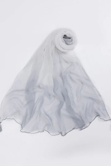 IMPURE CHIFFON GREY DUPATTA - J. JUNAID JAMSHED SKU#SHAWL5 aubranz.com