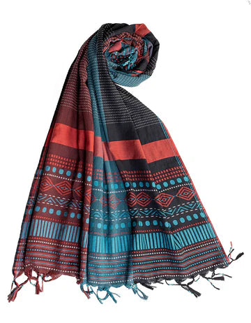 JACQUARD MULTICOLOR DUPATTA - J. JUNAID JAMSHED SKU#SHAWL7 aubranz.com
